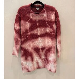 POL long pink tie dye sweater size large